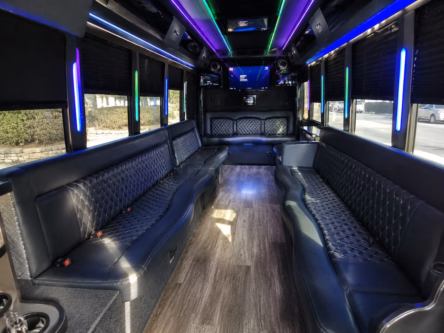 atlanta 15 passenger party bus interior