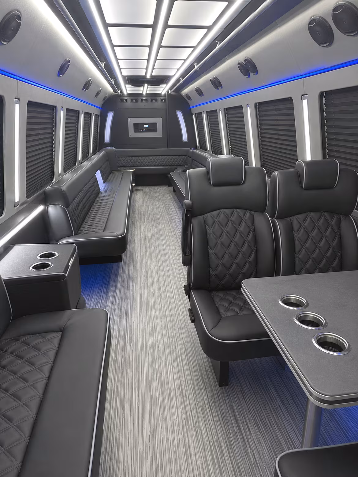 atlanta 25 passenger party bus inside