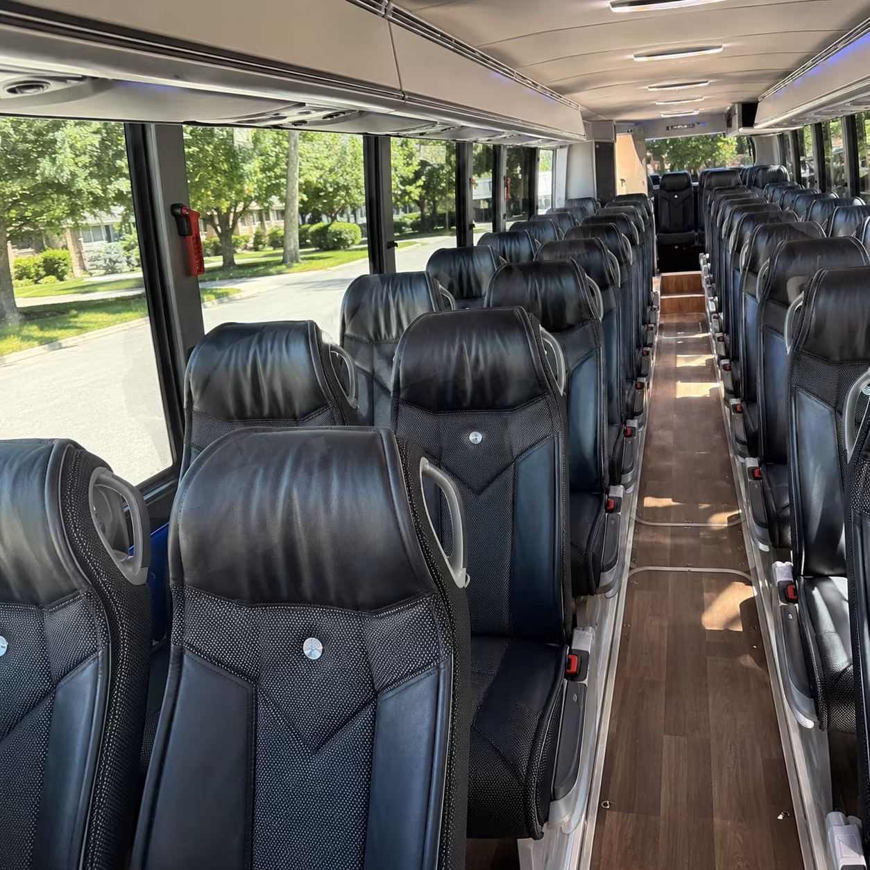 atlanta 40 passenger charter bus inside