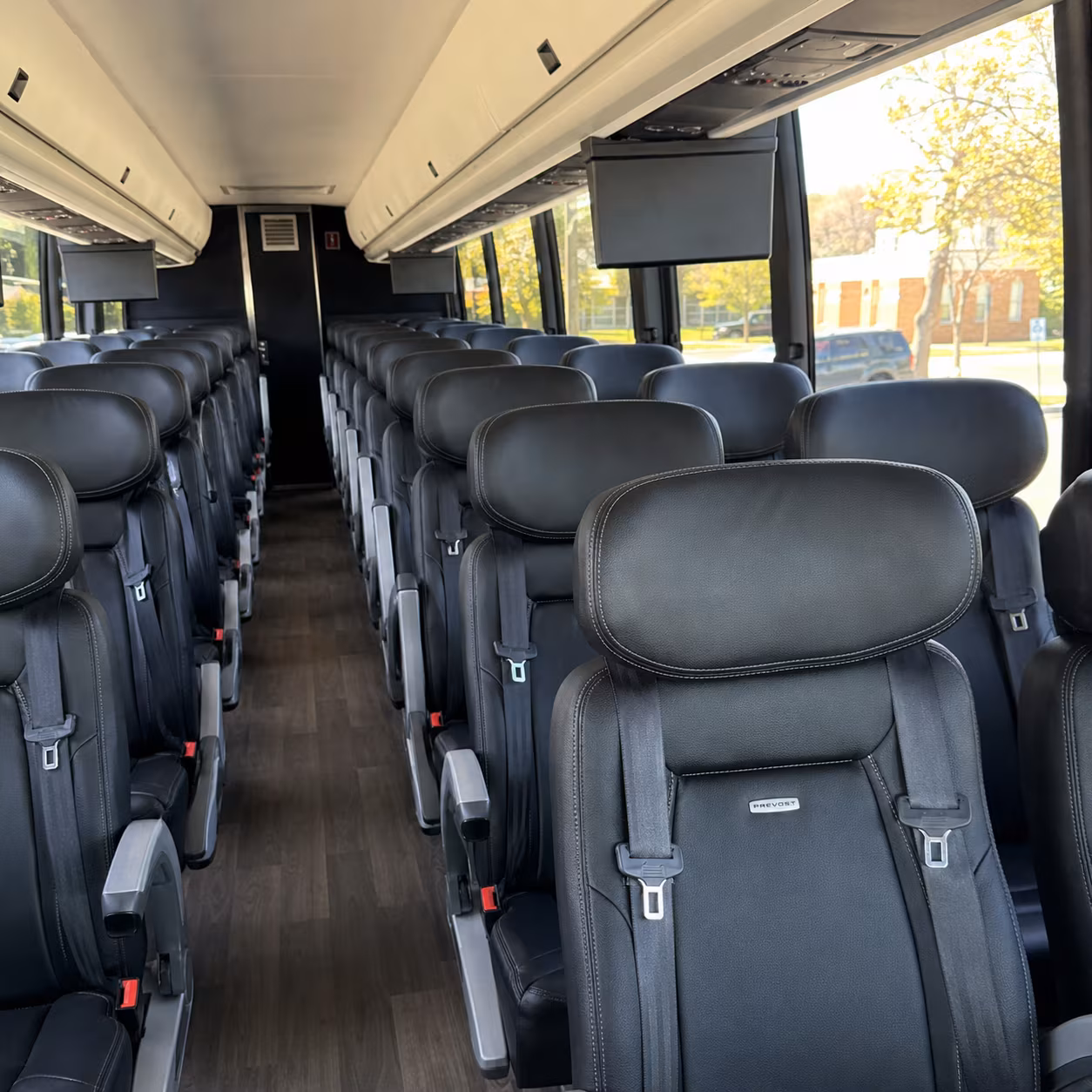 atlanta 45 passenger charter bus inside