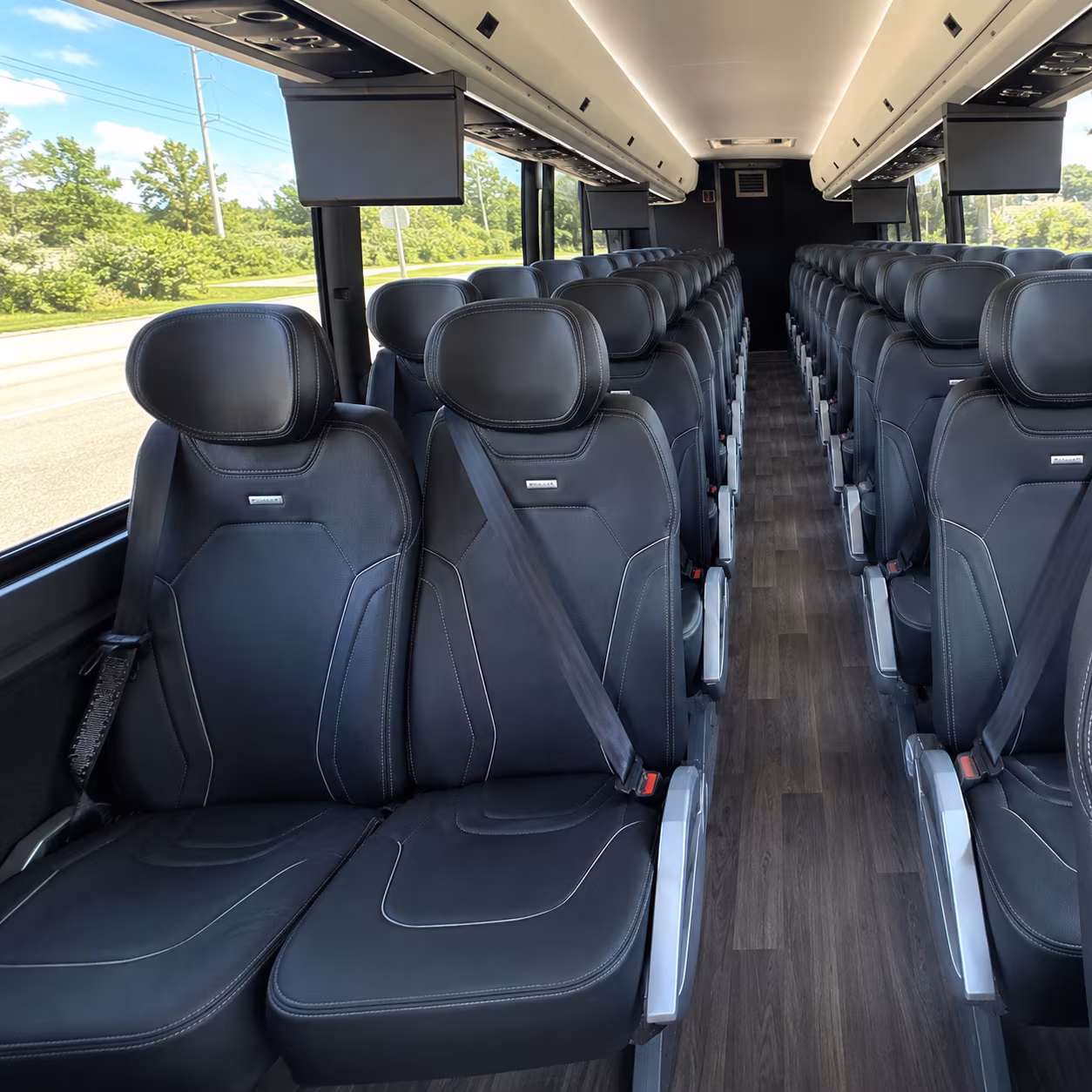 atlanta 47 passenger charter bus inside