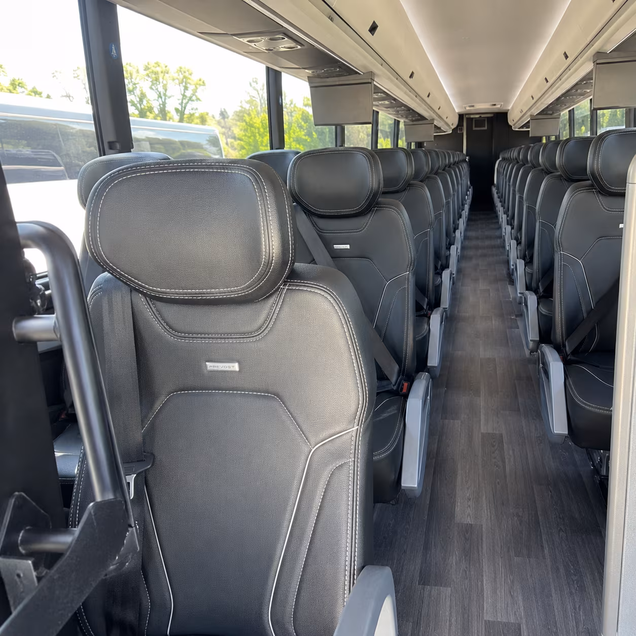atlanta 47 passenger charter bus interior