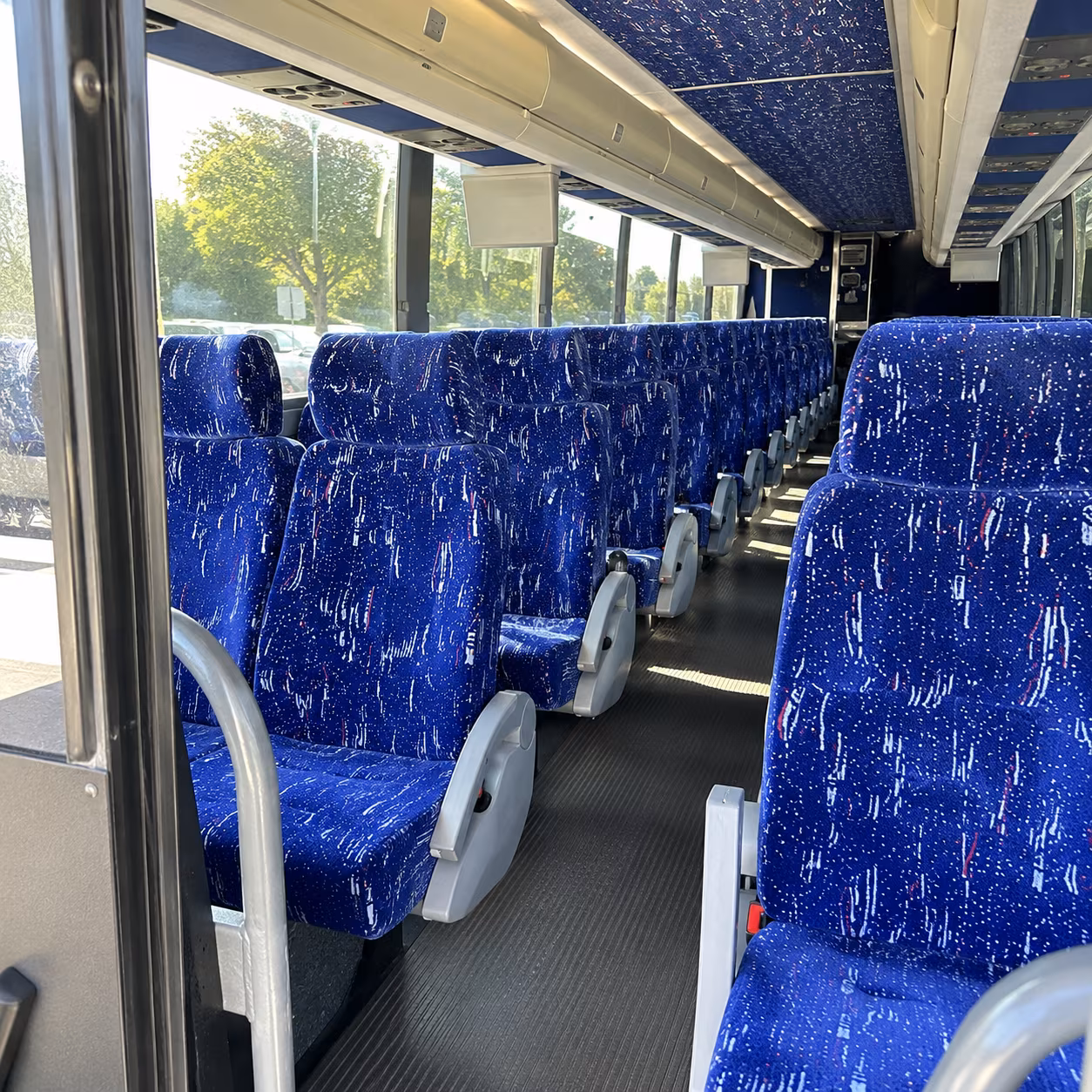 atlanta 50 passenger charter bus inside