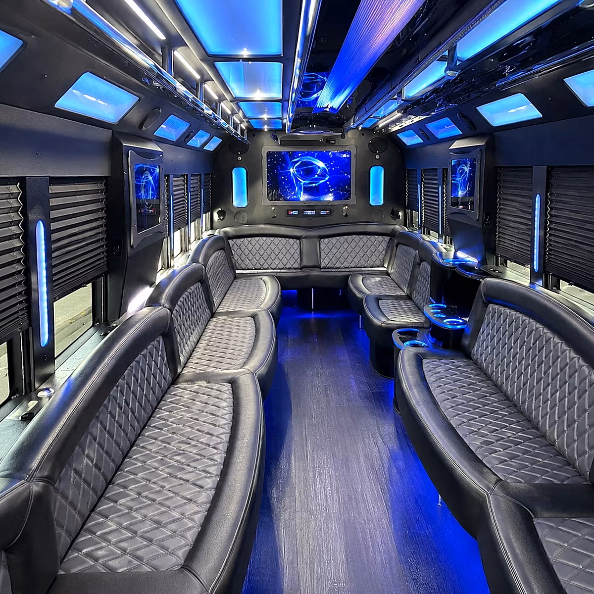 atlanta 50 passenger party bus interior