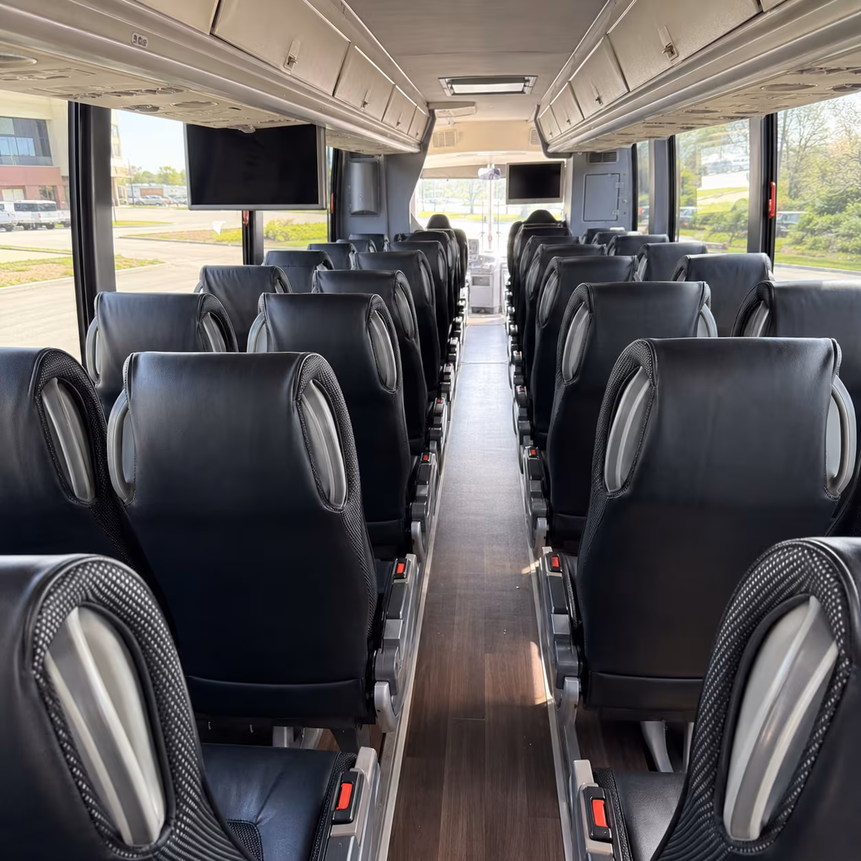 atlanta 56 passenger charter bus inside